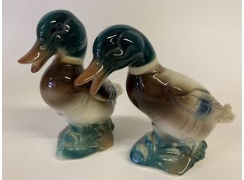 Pair Of Ceramic Ducks ( One Has A Repaired Beak) See Pics