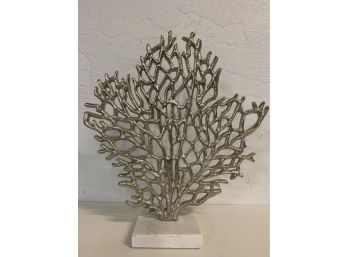 Metal Seaweed Art On Stand Approximately 14 X10 Inches
