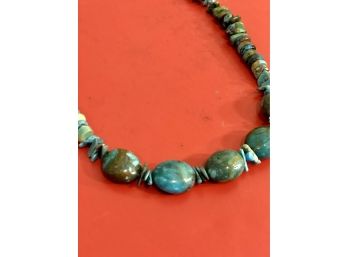 Turquoise Necklace, Sterling Clasp #1