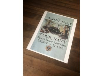 Vintage Navy Poster ( The Valient Spirit)