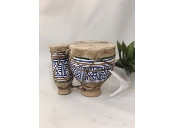Rawhide Topped Ceramic Bongo Drums
