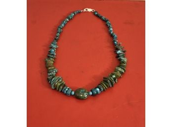 Turquoise Necklace Sterling Clasp#2