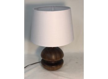 Mid Century Modern Inspired Turned Wood Disk Lamp