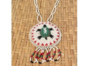 Native American Style Beaded Turtle Necklace