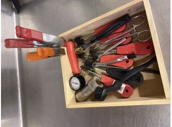 Box Of Wire Brushes And Guage