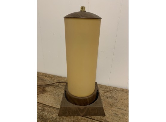 Mid Century Cylindrical Table Lamp On Base