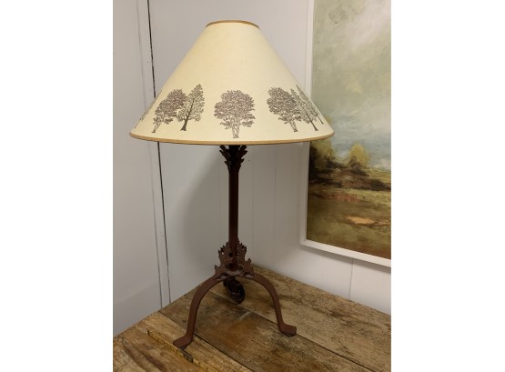 Beautiful Iron Table Lamp With Tree Shade