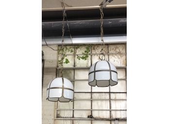Vintage Stained Glass Hanging Pendants (2)