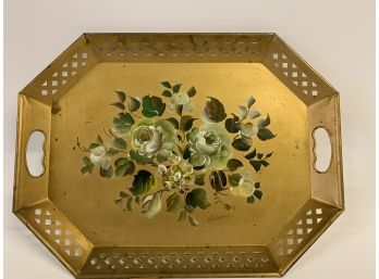 Large Hand Painted Antique Signed Unique Tray