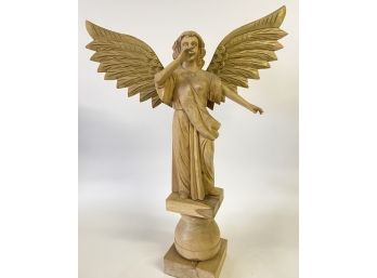 Large Wooden Carved Angel
