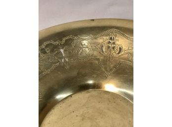 Vintage Pierced And Etched Brass Bowl - Stunning!