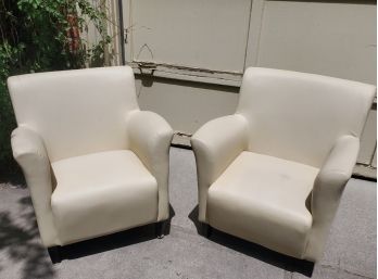 Cream Colored Leatherette Sitting Chairs