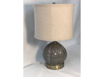 Sweet Gray Ceramic Lamp With Linen Shade