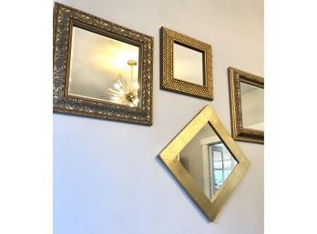 Gold Metallic Framed Mirrors ( 4 SQUARE)