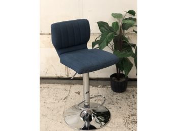Blue Tufted Adjustable Barstool