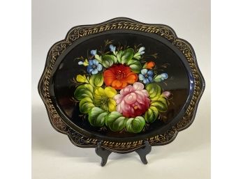 Fantastic Bright Tole Painted Metal Tray