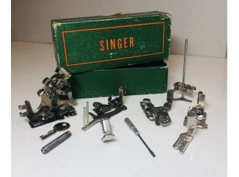 Vintage SINGER Sewing Machine Attachments In Original Box