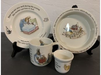 Wedgewood Peter Rabbit Nursery Ware Set, Four Piece Porcelain Childrens Set