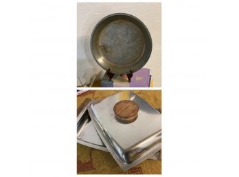 Vintage NYAC Pie Pan Paired With Vintage Tray And Lid