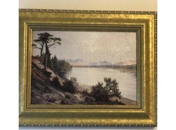Sweet Landscape Picture With Chunky Brass Frame