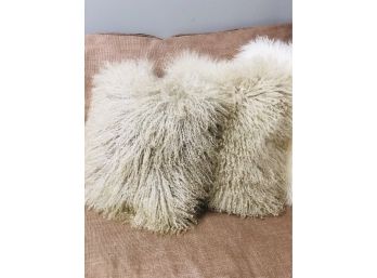 Authentic Sheepskin Pillows,  A Pair