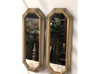 Two Vintage Octagonal Shaped Framed Mirrors