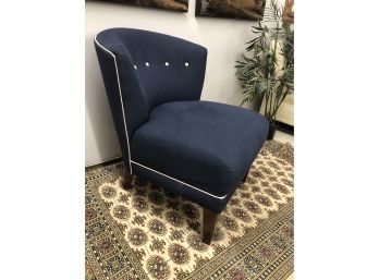 Navy Blue Armless Curved Back Chair