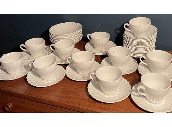 J & G Meakin 'Classic White' China  , Ribbed And Scalloped, From England
