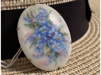 Vintage Forget Me Not Painted Flower Pin