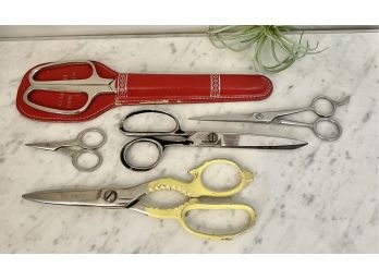 Vintage Groovy Scissors Assortment Including Wiss Jar Grabber Claws