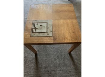 Mid Century Vintage  Teak Danish Style Table With Tile