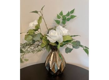 Sweet Floral In Bronze Geometric Vase
