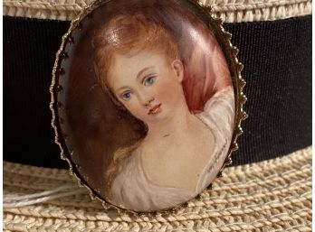 Amazing Cameo Painted Lady Pin Is Signed