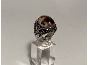 Cool Cabochon Style Ring, Size 8