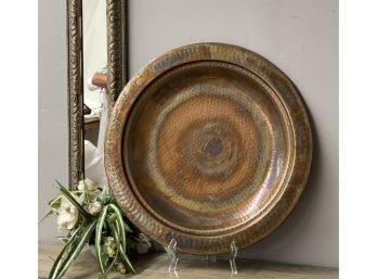 Vintage   Platter With Beautiful Patina- Large, Made In India