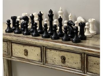 FULL Set Oversized Weighted Chess Pieces, Black And White