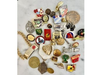Vintage Tie Tack, Souvenir And Award Pins, Fun And Funky