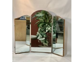 Vintage 3 Panel Hinged Vanity Mirror