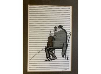 Saul  Steinberg Lithograph Violinist From Derriere Le Miroir