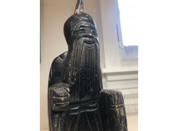 Hand Carved Wood Asian Man