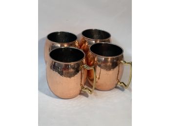 4 Copper And Brass Moscow Mule Mugs