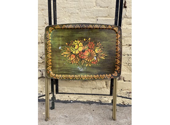 Heavy Metal Screen Frame And Vintage TV Tray