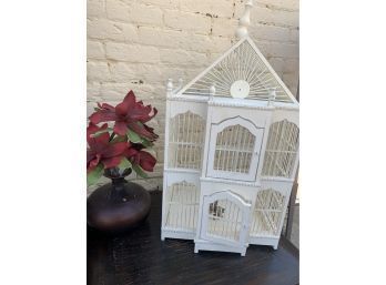 Lovely Wood Bird Cage Approximately 27 X 19