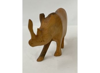 Carved Wood Rino