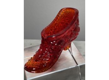 Vintage Amberina Glass Slipper/Shoe,