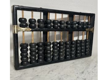 Vintage Black Abacus With Brass Details