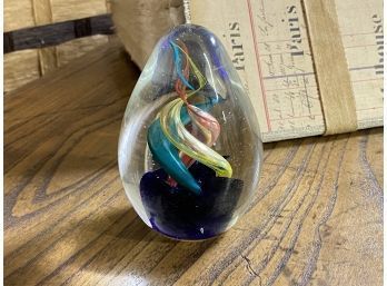 Large And Colorful Paperweight Style Art Glass