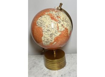Stylish Decorative Globe On Brass Pedestal