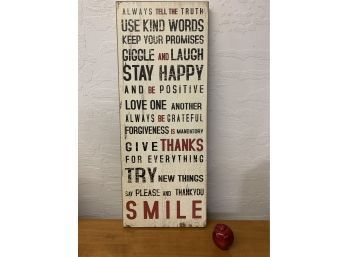 Positive  Quote Wall Art Approximately 36 Inch X 13 Inch