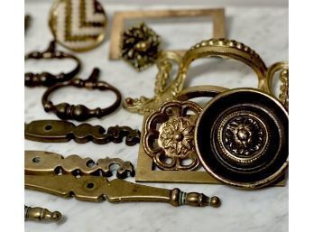 Random And Assorted Vintage Gold Toned/brass Hardware
